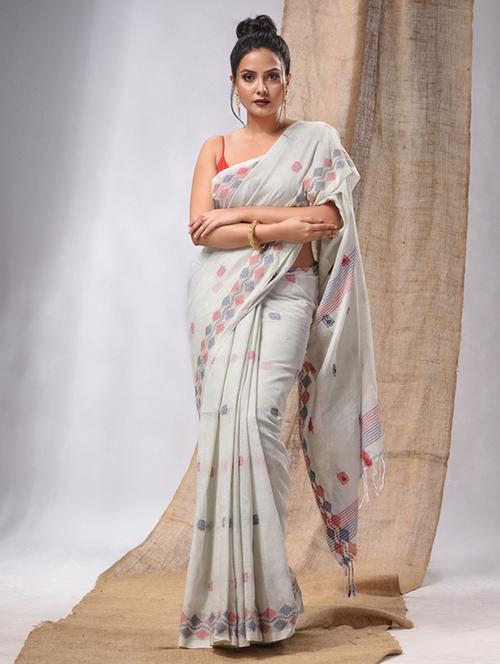 zari work handloom saree with blouse - 20225308 - Very Small Image - 1