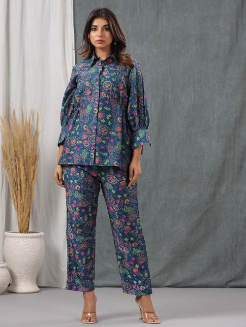 teal colored co ord set - 20225733 - Very Small Image - 1