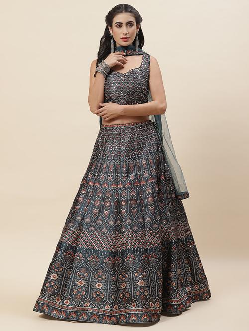 multi colored flared lehenga - 20225961 - Very Small Image - 1