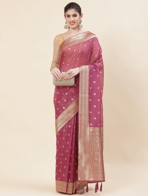 zari work banarasi saree with blouse - 20226037 - Very Small Image - 1