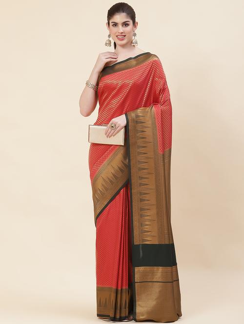 pink zari work banarasi saree with blouse - 20226057 - Very Small Image - 1