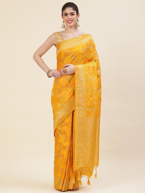 zari work banarasi saree with blouse - 20226071 - Very Small Image - 1