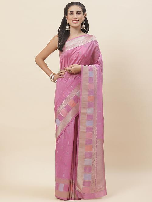 lavender colored handloom saree - 20226140 - Very Small Image - 1