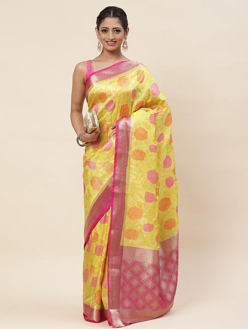 multi colored handloom saree with blouse - 20226235 - Very Small Image - 1