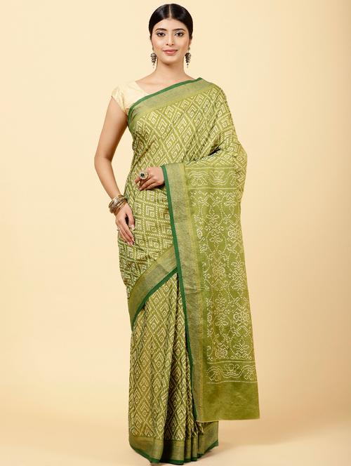 green self design saree with blouse - 20226444 - Very Small Image - 1