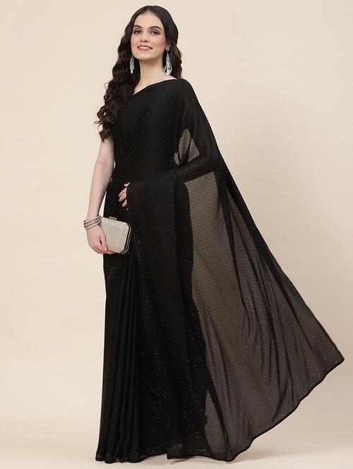 black embellished saree - 20226528 - Very Small Image - 1