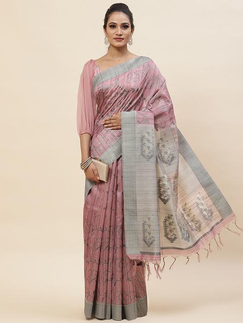mauve colored printed saree - 20226589 - Very Small Image - 1