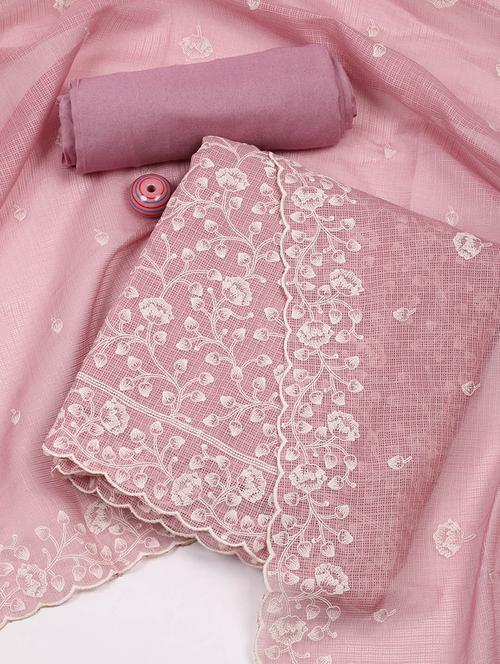 embroidered unstitched salwar suit set - 20226696 - Very Small Image - 1