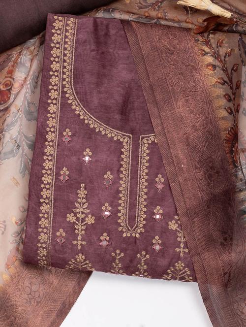 women mauve unstitched suits - 20226708 - Very Small Image - 1