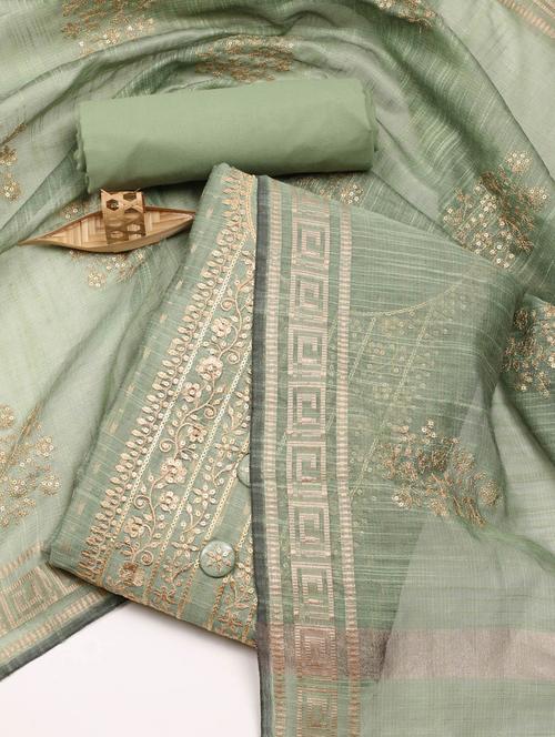 women green unstitched suits - 20226737 - Very Small Image - 1