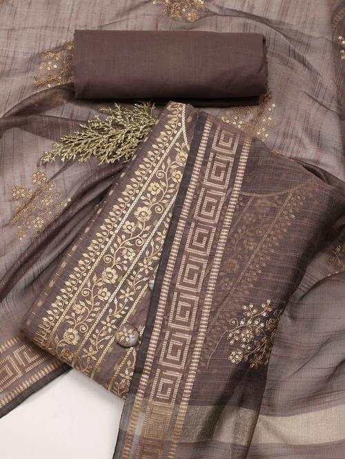 women brown unstitched suits - 20226738 - Very Small Image - 1