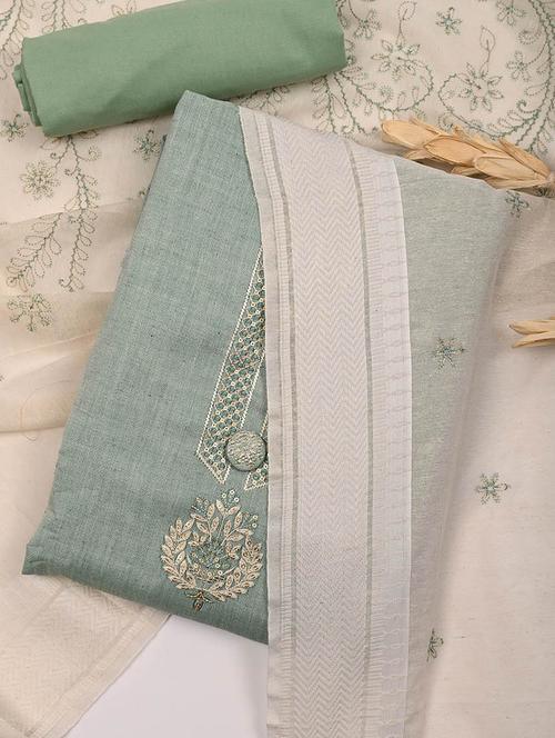 sea green colored unstiched dress - 20226797 - Very Small Image - 1