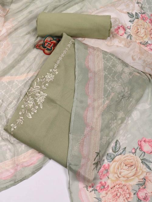 embroidered unstitched suit set - 20226844 - Very Small Image - 1