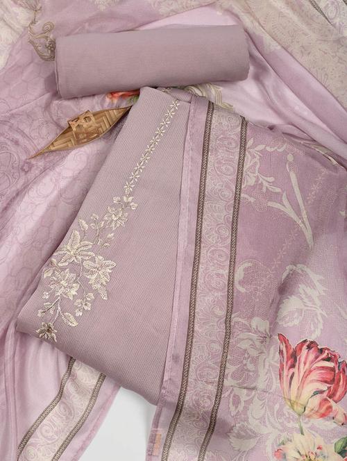 embroidered unstitched suit set - 20226846 - Very Small Image - 1