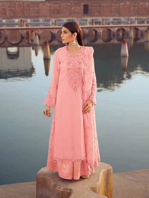 pink colored unstiched dress - 20226885 - Very Small Image - 1