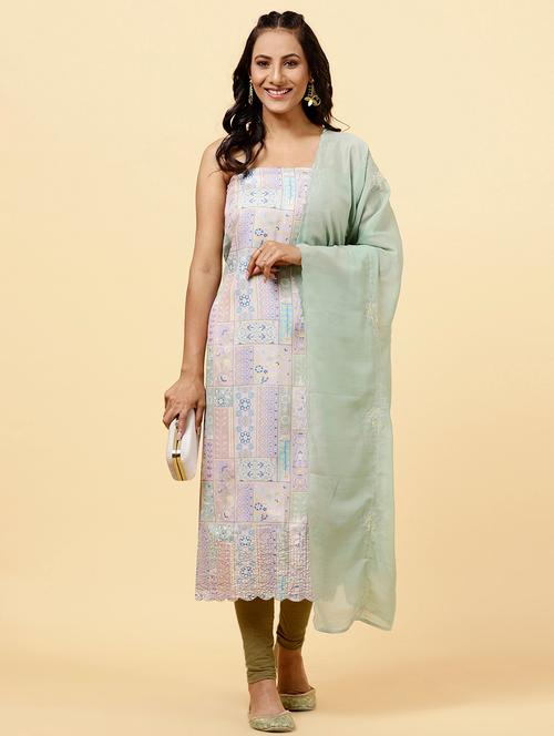 multi colored unstiched dress - 20226906 - Very Small Image - 1