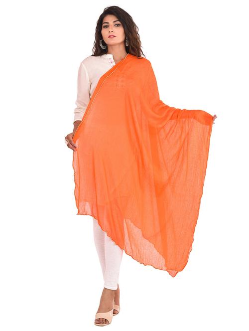 orange cotton dupatta - 20227344 - Very Small Image - 1