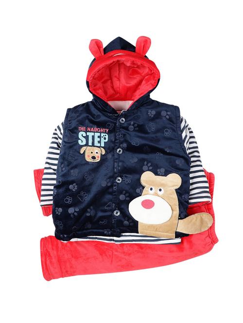 boys hooded neck sweater and pajama set - 20228798 - Very Small Image - 1