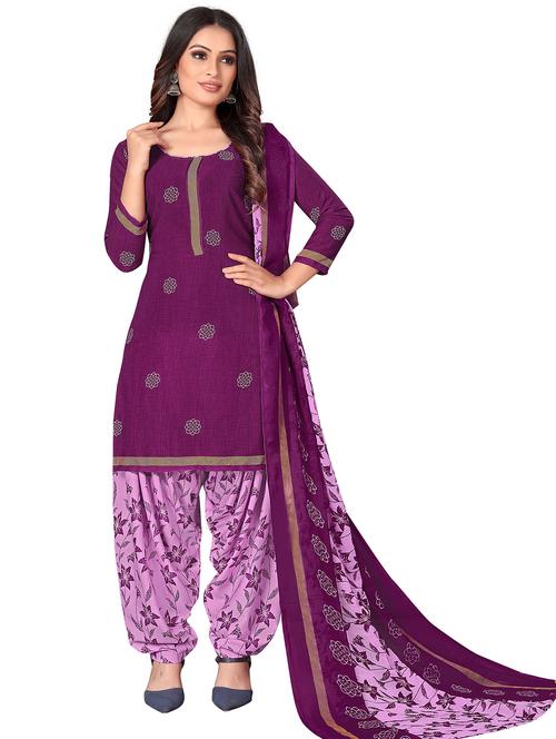 women purple unstitched salwar suits - 20230063 - Very Small Image - 1