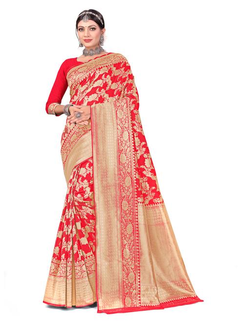 red banarasi saree - 20230182 - Very Small Image - 1