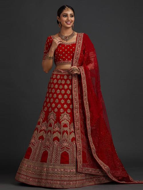 embroidered semi-stitched lehenga choli with dupatta - 20230556 - Very Small Image - 1