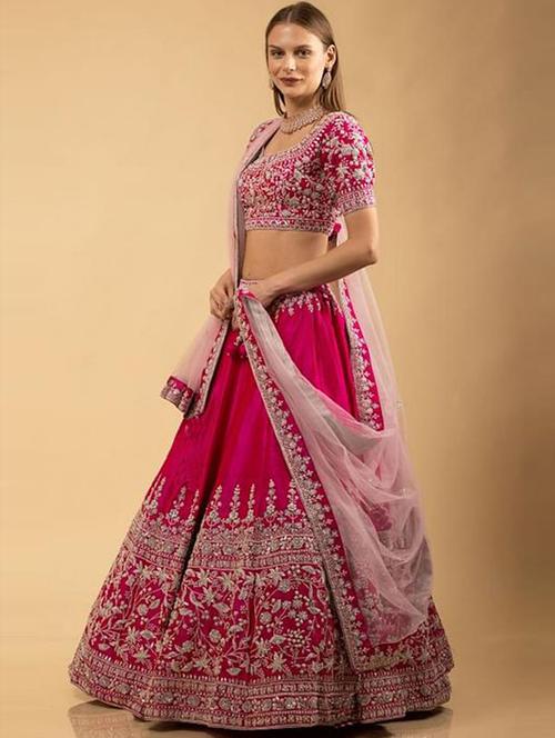 embroidered semi-stitched lehenga choli with dupatta - 20230565 - Very Small Image - 1