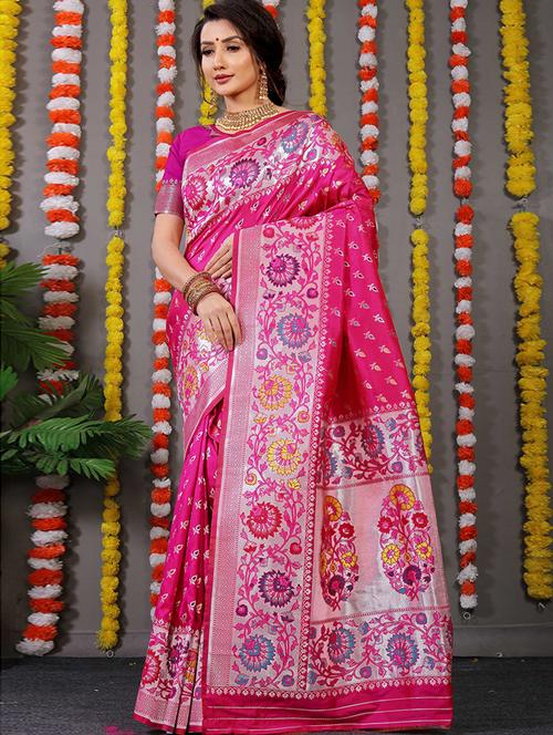 women's banarasi saree with blouse - 20232044 - Very Small Image - 1