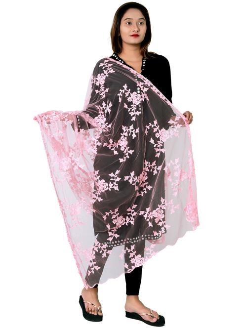 pink embroidered dupatta - 20232631 - Very Small Image - 1