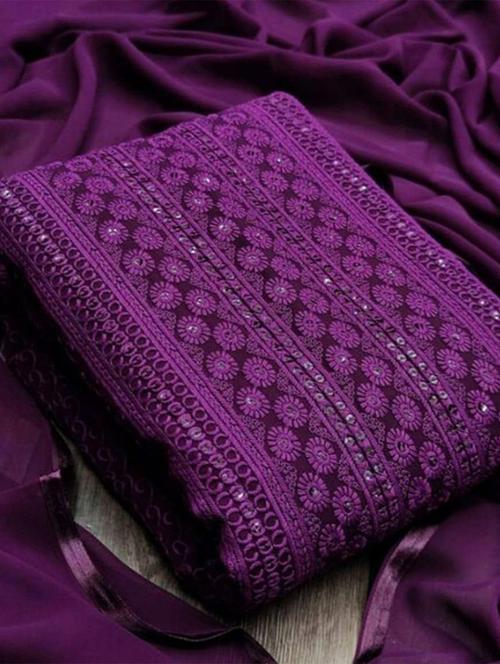 embroidered unstitched suit set - 20234448 - Very Small Image - 1