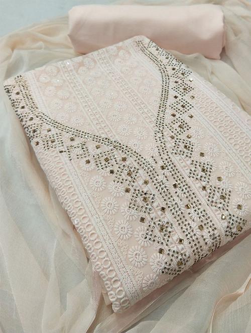 embroidered unstitched suit set - 20234750 - Very Small Image - 1