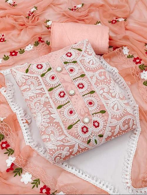 embroidered unstitched suit set - 20234783 - Very Small Image - 1