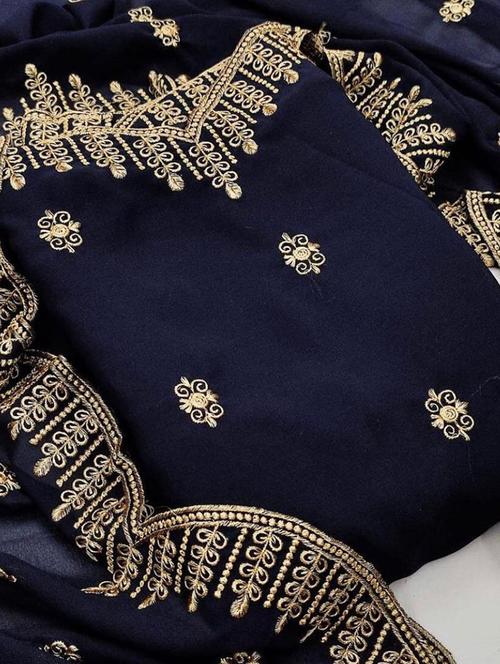 embroidered unstitched suit set - 20234786 - Very Small Image - 1