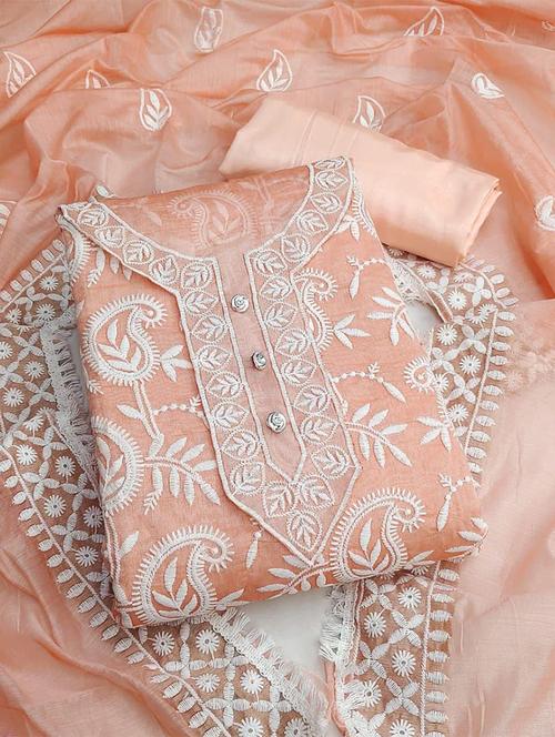 embroidered unstitched suit set - 20234891 - Very Small Image - 1