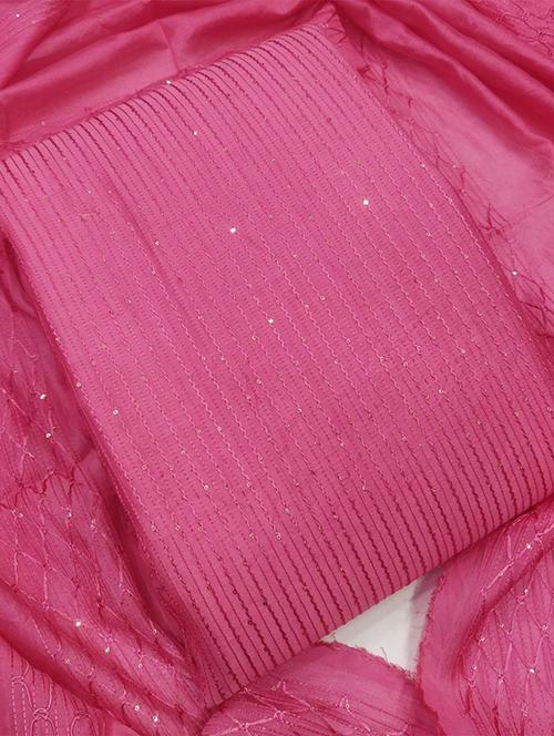 pink sequin work unstitched suits - 20234892 - Very Small Image - 1