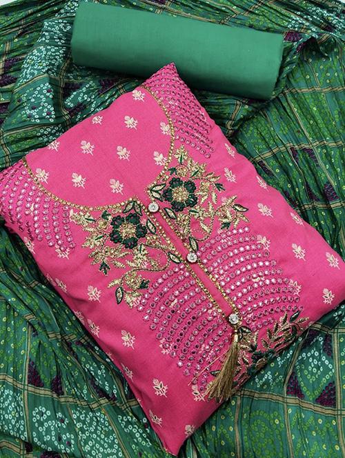 embroidered unstitched suit set - 20234904 - Very Small Image - 1