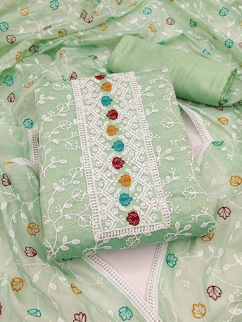 embroidered unstitched suit set - 20234925 - Very Small Image - 1