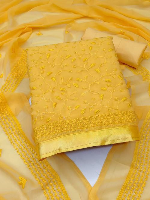 embroidered unstitched suit set - 20234955 - Very Small Image - 1