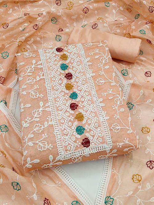 embroidered unstitched suit set - 20234982 - Very Small Image - 1