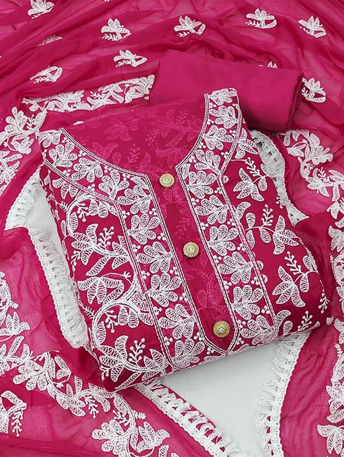 pink embroidered unstitched suit - 20235010 - Very Small Image - 1