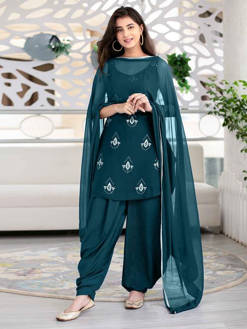 embroidered unstitched suit set - 20235526 - Very Small Image - 1