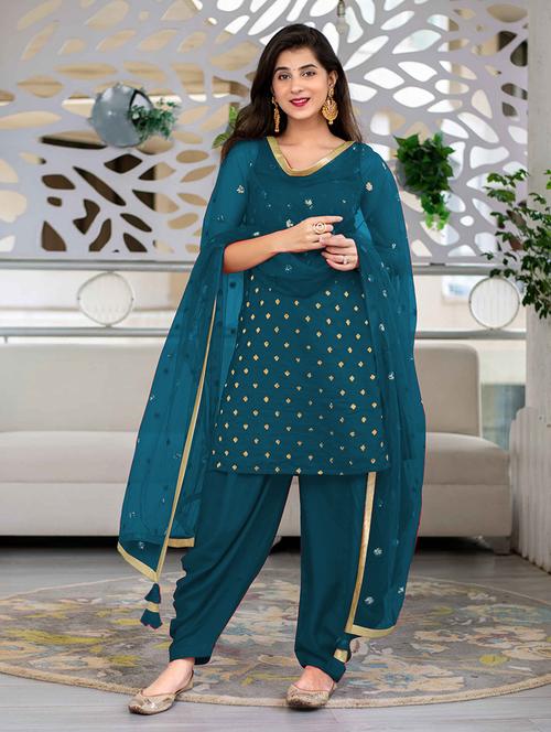 embroidered unstitched suit set - 20235691 - Very Small Image - 1