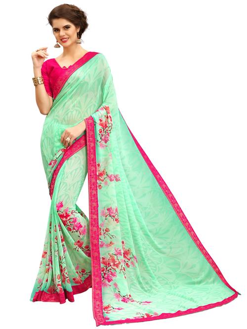 floral printed saree - 20237075 - Very Small Image - 1
