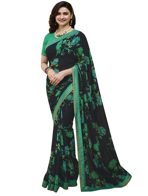 floral printed saree with blouse - 20237191 - Very Small Image - 1