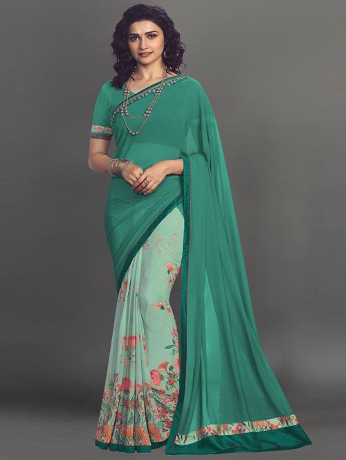 floral printed saree with blouse - 20238049 - Very Small Image - 1