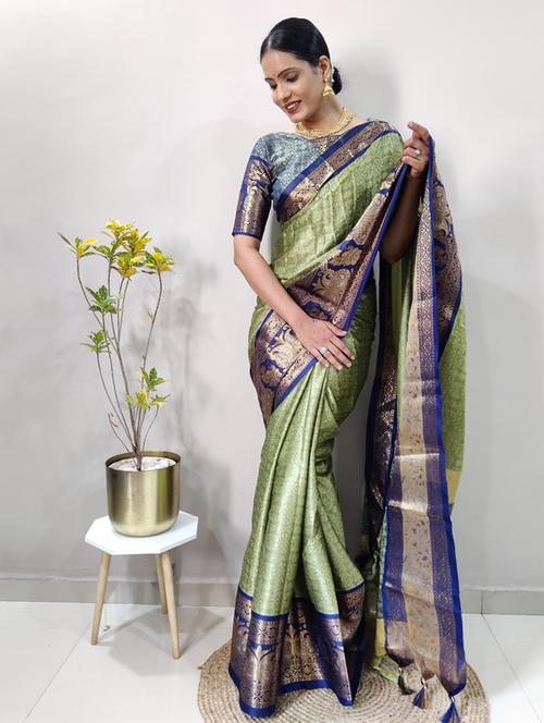 zari work dharmavaram saree with blouse - 20239199 - Very Small Image - 1