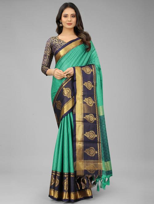 multi colored bordered saree - 20239340 - Very Small Image - 1