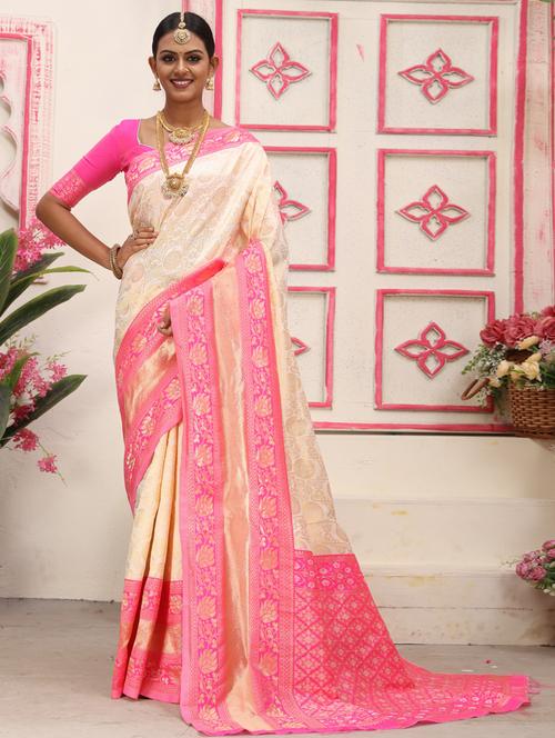 jacquard work kanjivaram saree - 20239551 - Very Small Image - 1