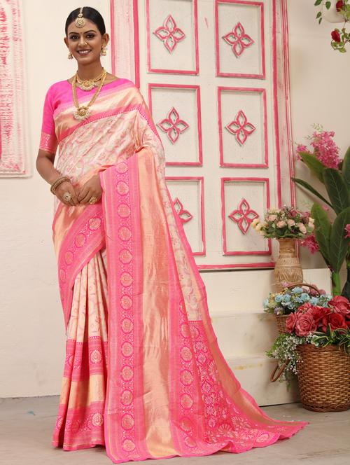 jacquard work banarasi saree - 20239588 - Very Small Image - 1