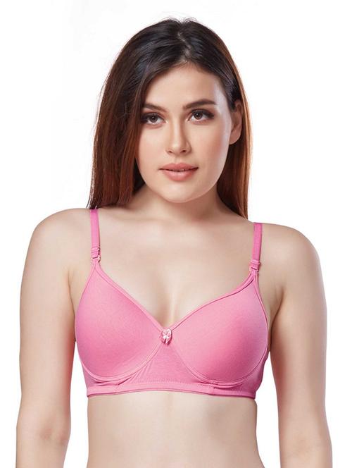 pink cotton blend regular bra - 20240286 - Very Small Image - 1