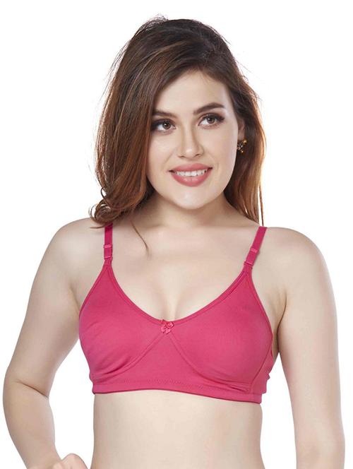 pink cotton blend regular bra - 20240331 - Very Small Image - 1